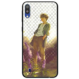 Ốp lưng in cho Samsung M10 Mẫu Bông Nền Hồng