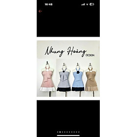 SET ÁO LỤA IN PHỐI CHÂN VÁY COTTON LẠNH( CÓ QUẦN) KÈM BÔNG CỔ 4 MÀU Y HÌNH