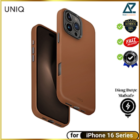 Ốp Lưng Da cho iPhone 16 Pro/ 16 Pro Max sạc từ tính UNIQ Magclick Charging LYDEN, da cao cấp_ Hàng chính hãng