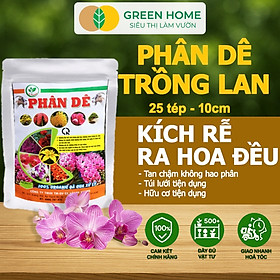 Phân Dê Trồng Lan Greenhome, 25 Túi Lưới Dài 10cm, Đã Qua Xử Lý, Không Mùi, Kích Rễ Phong Lan, Hoa Đậm Màu Lâu Tàn