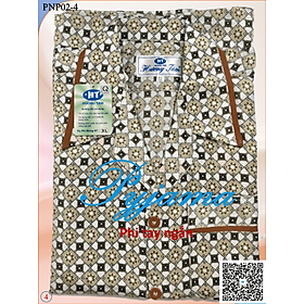 Bộ Pyjama HUONGTAM Phi bóng tay ngắn nam cao cấp(PNP02). Chất liệu vải polyester mềm mại, thoáng mát, không phai màu.
