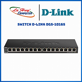 Bộ Chia Mạng Switch D-Link DGS-1016S 16 Cổng RJ45 10/100/1000Mbps Để Bàn Vỏ Kim Loại - Hàng Chính Hãng