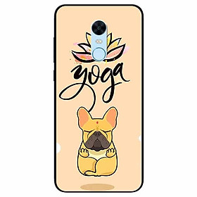 Ốp lưng in cho Redmi 5 Mẫu Cún Yoga