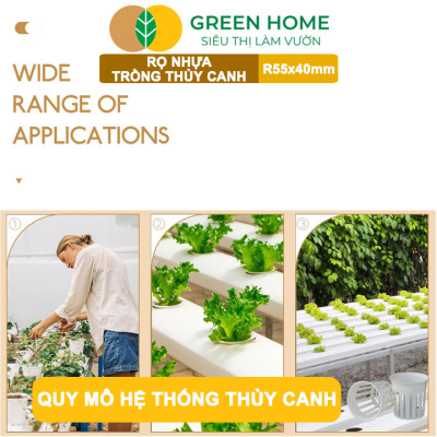 10 Rọ Trồng Rau Thủy Canh GreenHome, 55x55x40mm, Chuyên Dùng Trồng Cây, Tiện Lợi
