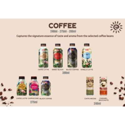 Cà phê Sweet Black OKF Hàn Quốc 390ML x 6chai Brazil Arabica Beans