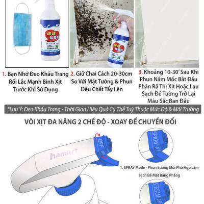 Chai Xịt Tẩy Mốc Tường Nhà 500ml LKB Tẩy Sạch Nấm Mốc Hiệu Quả Tiện Lợi Hàng Chính Hãng