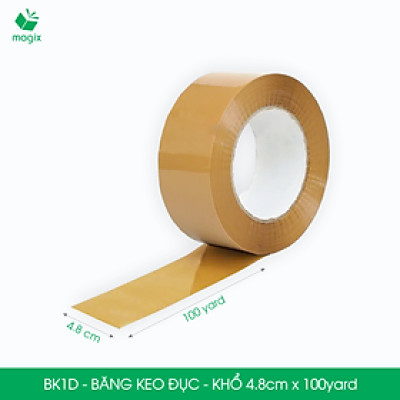 BK1D - Băng Keo Đục - 4.8cm - Block 6 cuộn/kg - Bộ 12 cuộn băng dính đục đóng thùng hộp carton