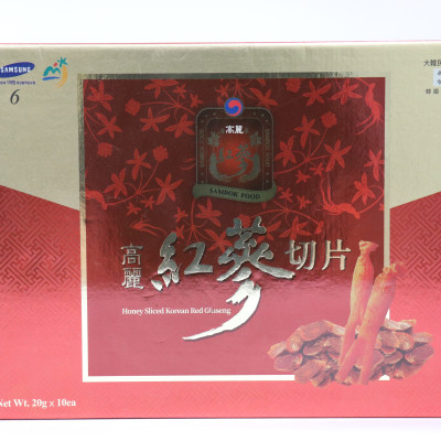 Hồng sâm 6 năm tuổi Hàn Quốc thái lát tẩm mật ong Sambox