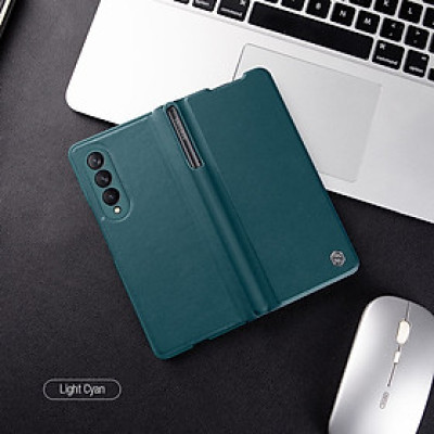 Bao da Leather cho Samsung Galaxy Z Fold 3 hiệu Nillkin Qin (Chất liệu da cao cấp, có ngăn đựng thẻ, mặt da siêu mềm mịn) - hàng nhập khẩu