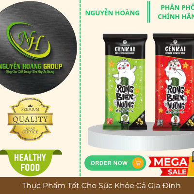 GENKAI - Rong Biển Nướng Cuộn Vị Cay Nóng 10.8g (3.6g × 3 Cuộn)