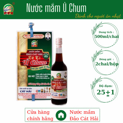 Hộp 4 chai nước mắm Ủ chum dành cho người ăn nhạt, dung tích 650ml