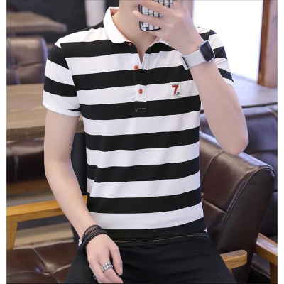 Áo thun nam ngắn tay sọc ngang thời trang ATN07-sọc Nâu