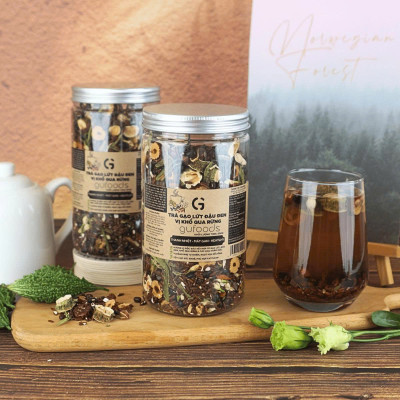 [Vị Khổ Qua Rừng] - Trà Gạo Lứt Đậu Đen GUfoods Hũ 500g - Hỗ Trợ Giấc Ngủ, Cải Thiện Tinh Thần, Tốt Cho Sức Khoẻ