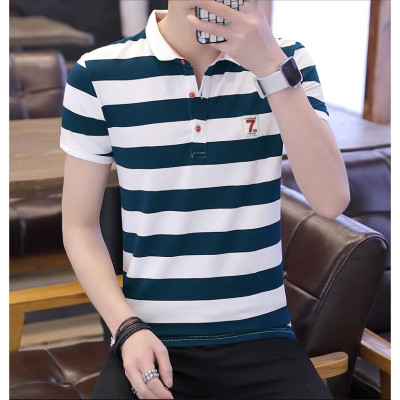 Áo thun nam ngắn tay sọc ngang thời trang ATN07-sọc Nâu