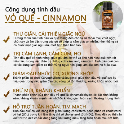 Tinh dầu Xông phòng gồm Combo 3 lọ tinh dầu cao cấp: tinh dầu Vỏ bưởi MG (10ml) + tinh dầu Vỏ quế (10ml) + tinh dầu Cam tươi (10ml) Vemoda