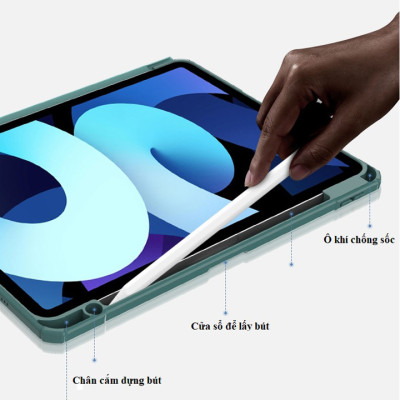 Bao Da Cao Cấp Dành Cho iPad Mini 6 (iPad Mini 2021) Chính Hãng Mutural Folio Case Lưng Trong Suốt, Chống Sốc, Có Ngăn Đựng Bút Tiện Lợi - Hàng Chính Hãng