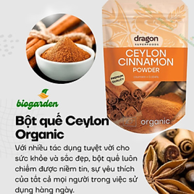 Bột quế Ceylon hữu cơ 150gr - Dragon Superfoods