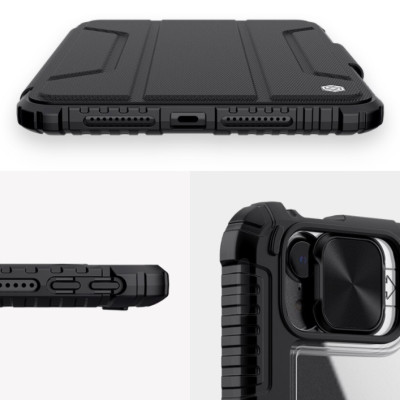 Bao da cao cấp cho iPad Mini 7 hãng Nillkin Bumper Leather có nắp bảo vệ camera - Hàng nhập khẩu