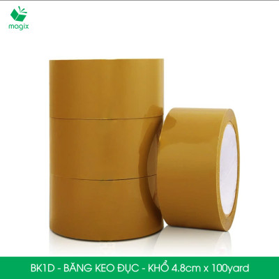 BK1D - Băng Keo Đục - 4.8cm - Block 6 cuộn/kg - Bộ 12 cuộn băng dính đục đóng thùng hộp carton
