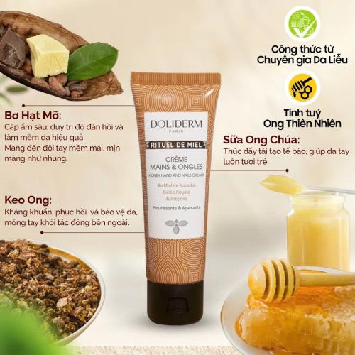 Kem Dưỡng Da Tay Và Móng Sữa Ong Chúa Doliderm Rituel de Miel - Pháp - 50ml