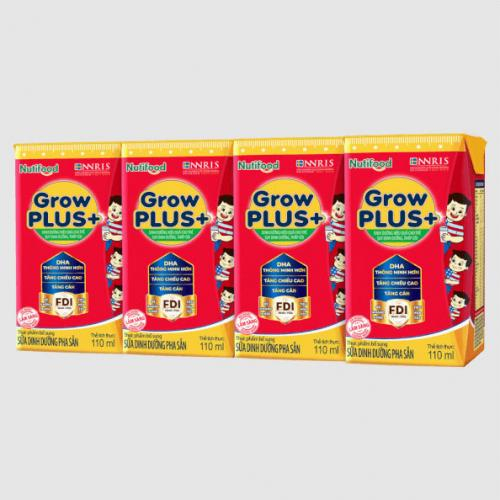 Sữa Bột Pha Sẵn Grow Plus Đỏ Hộp 180ml (Thùng 48 Hộp)